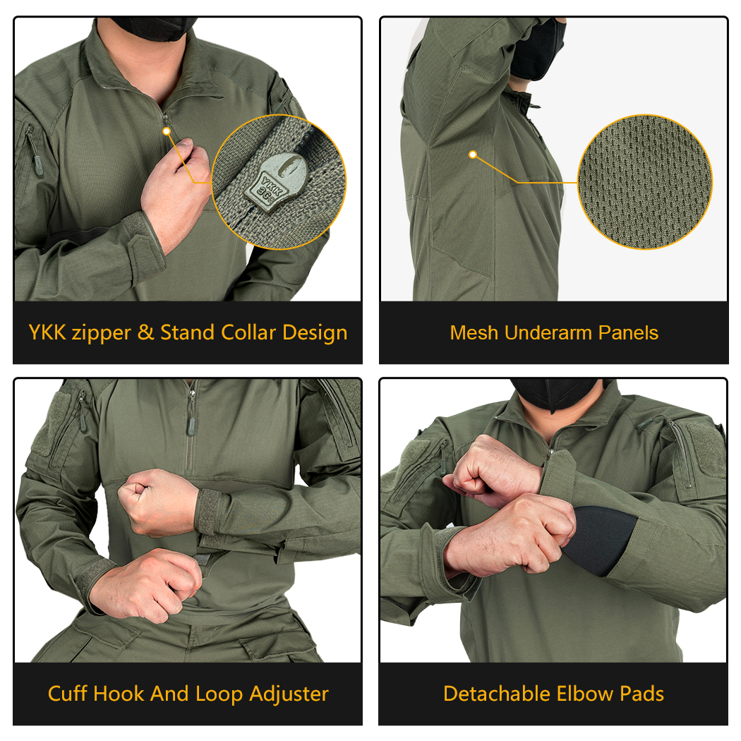 IDOGEAR Tactical Combat Shirt & Pants Set Multicam Uniform