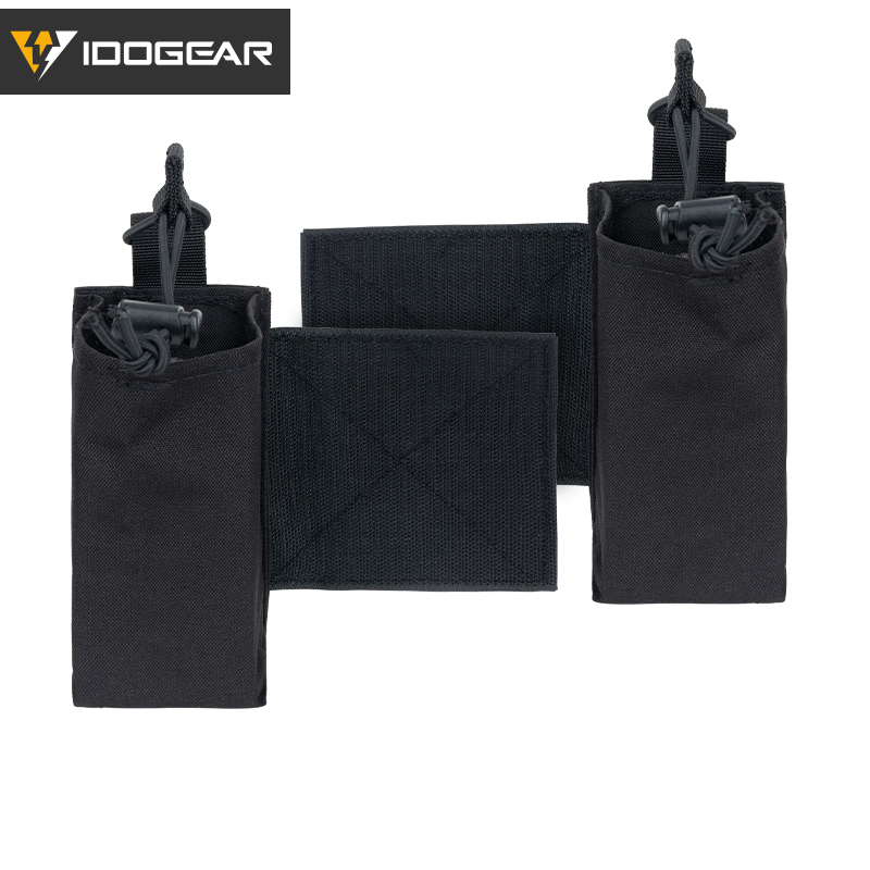 IDOGEAR Tactical Radio Pouch Expander Wings Walkie Talkie Holder Hook&Loop Camo 3317-D