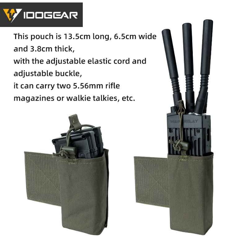 IDOGEAR Tactical Radio Pouch Expander Wings Walkie Talkie Holder Hook&Loop Camo 3317-D
