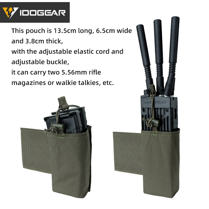 IDOGEAR Tactical Radio Pouch Expander Wings Walkie Talkie Holder Hook&Loop Camo 3317-D