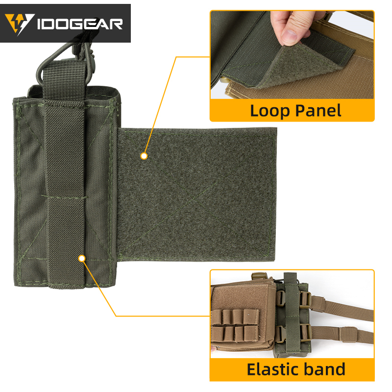 IDOGEAR Tactical Radio Pouch Expander Wings Walkie Talkie Holder Hook&Loop Camo 3317-D