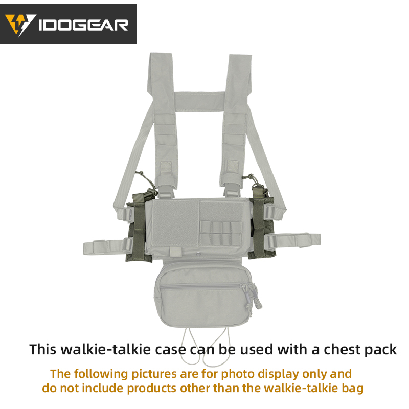 IDOGEAR Tactical Radio Pouch Expander Wings Walkie Talkie Holder Hook&Loop Camo 3317-D