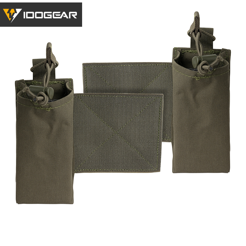 IDOGEAR Tactical Radio Pouch Expander Wings Walkie Talkie Holder Hook&Loop Camo 3317-D