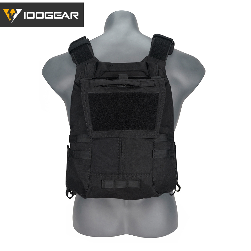 IDOGEAR LSR Tactical Plate Carrier with Triple Mag Pouch,Zip-on Panel Pouch and Dump Drop 3318-4Pack