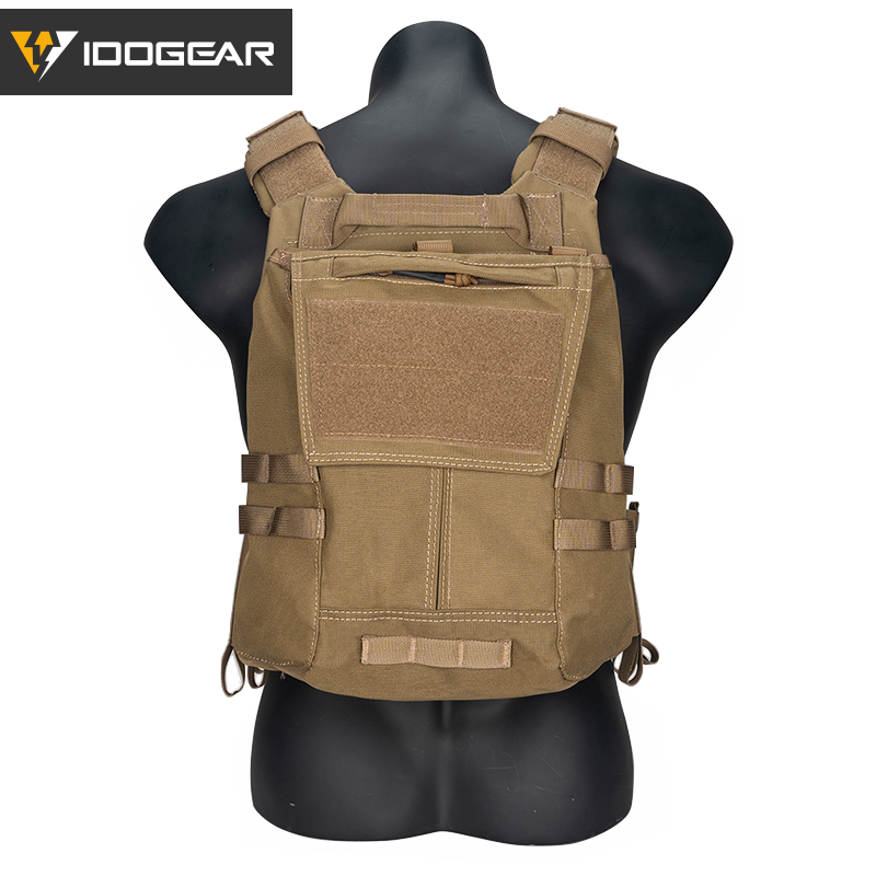 IDOGEAR LSR Tactical Plate Carrier with Triple Mag Pouch,Zip-on Panel Pouch and Dump Drop 3318-4Pack