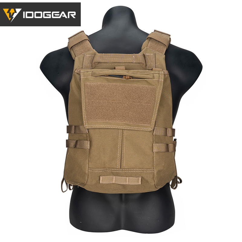 IDOGEAR LSR Tactical Plate Carrier with Triple Mag Pouch,Zip-on Panel Pouch and Dump Drop 3318-4Pack