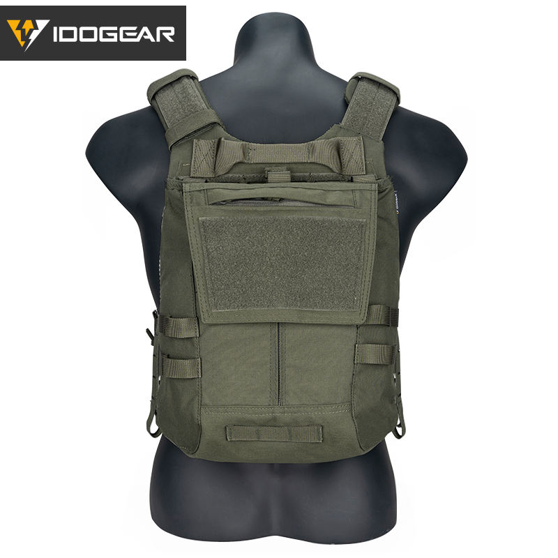 IDOGEAR LSR Tactical Plate Carrier with Triple Mag Pouch,Zip-on Panel Pouch and Dump Drop 3318-4Pack