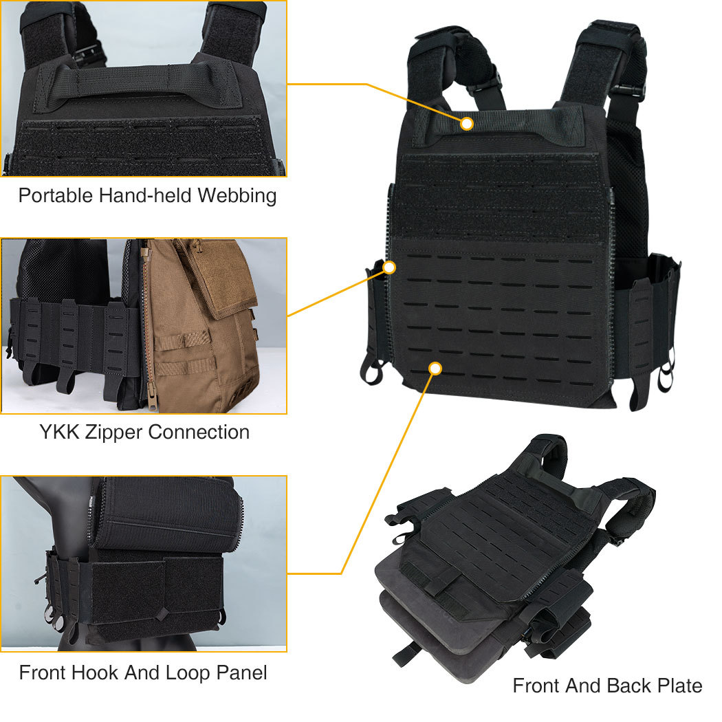 IDOGEAR LSR Tactical Plate Carrier with 556 Mag Pouch Triple Mag Carrier Laser Cut 3318SET
