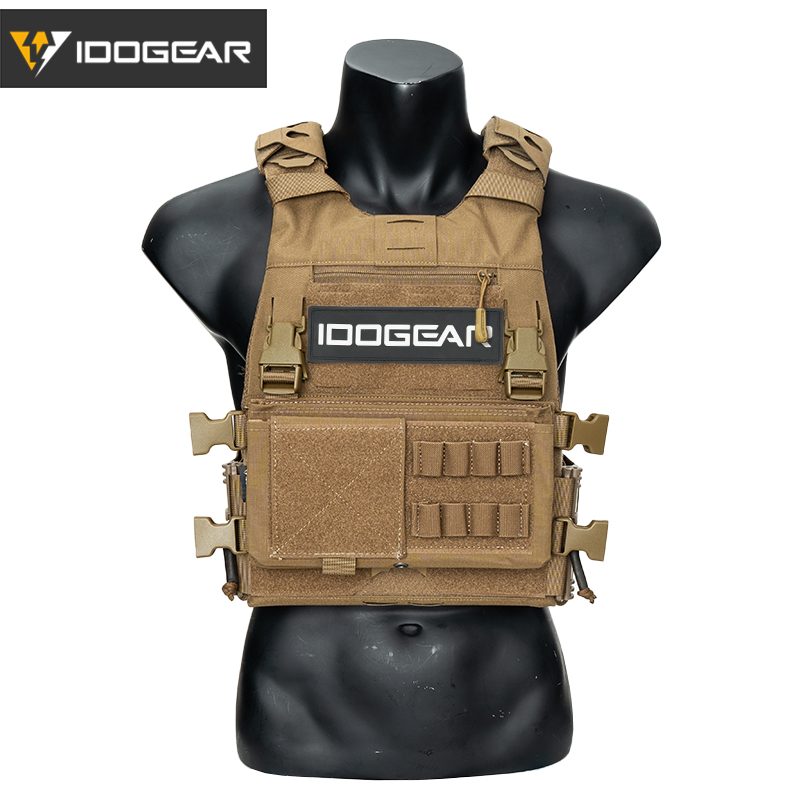 IDOGEAR Tactical 3.0 FCSK Vest with MK3 Placard Holder, Shoulder Cover and LOGO Sticker 3320Set-4Pack