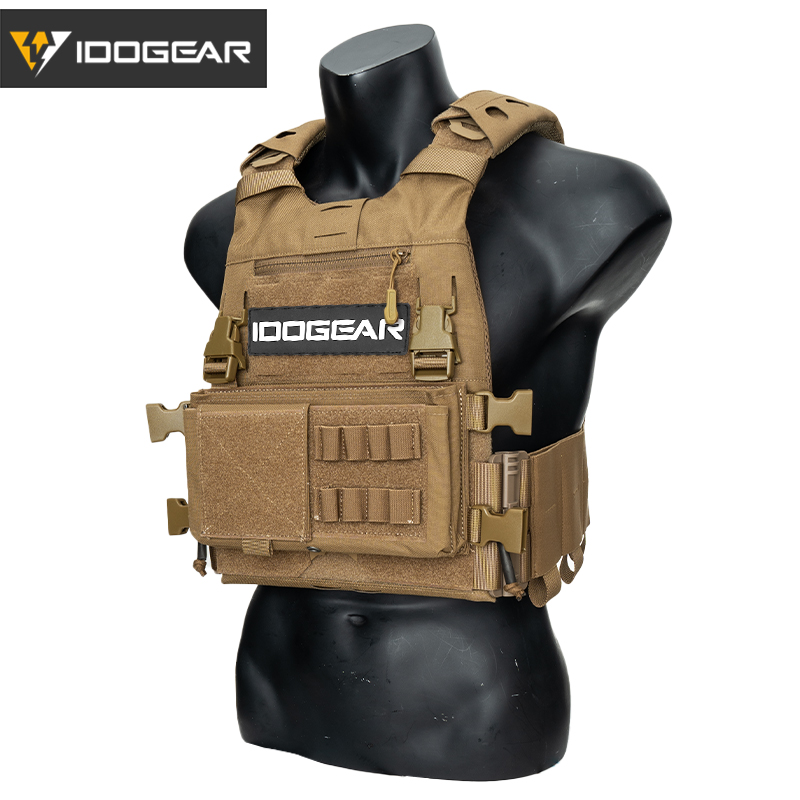 IDOGEAR Tactical 3.0 FCSK Vest with MK3 Placard Holder, Shoulder Cover and LOGO Sticker 3320Set-4Pack
