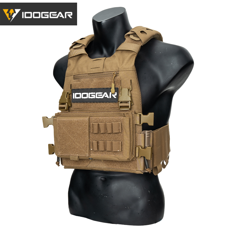 IDOGEAR Tactical 3.0 FCSK Vest with MK3 Placard Holder, Shoulder Cover and LOGO Sticker 3320Set-4Pack