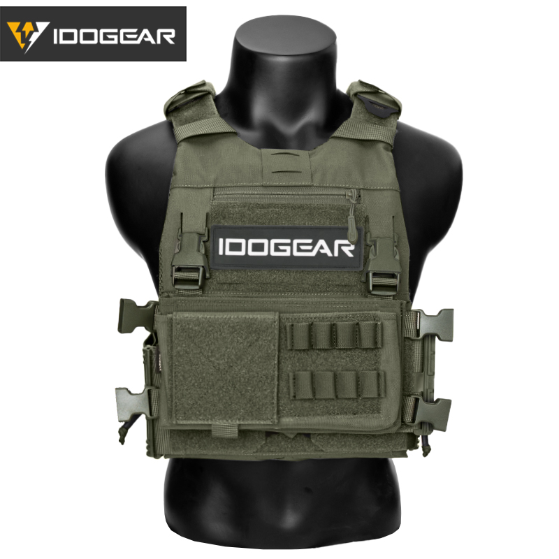 IDOGEAR Tactical 3.0 FCSK Vest with MK3 Placard Holder, Shoulder Cover and LOGO Sticker 3320Set-4Pack