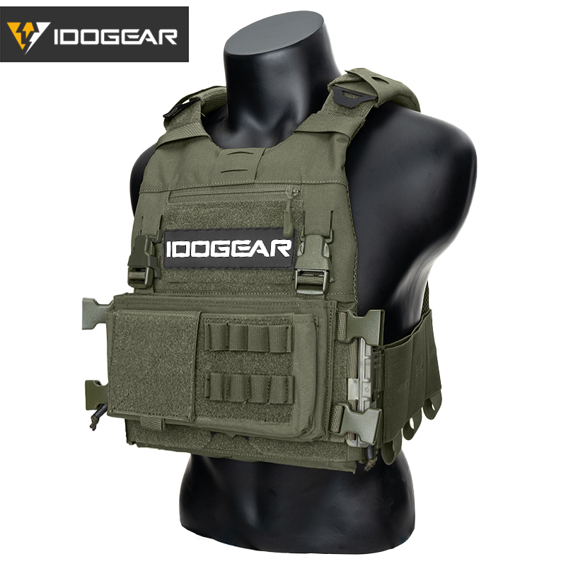 IDOGEAR Tactical 3.0 FCSK Vest with MK3 Placard Holder, Shoulder Cover and LOGO Sticker 3320Set-4Pack