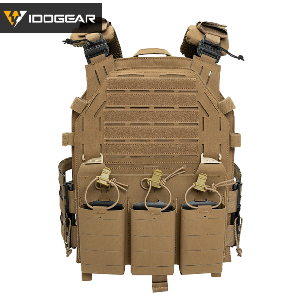 IDOGEAR Tactical G4 Vest with KTAR Front Flap Triple Mag Pouch and 3D Shoulder Pads 3323-3Pack