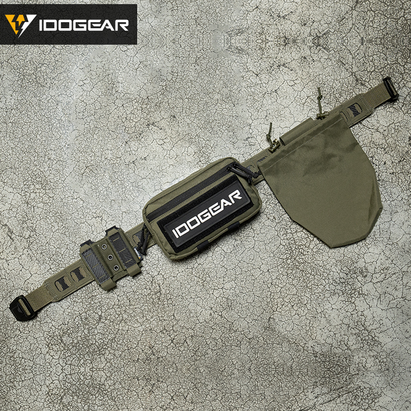 IDOGEAR Tactical MOLLE 2" Belt with Double Mag Pouch,Admin Pouch and Mini Recycling Pouch 3431-5Pack