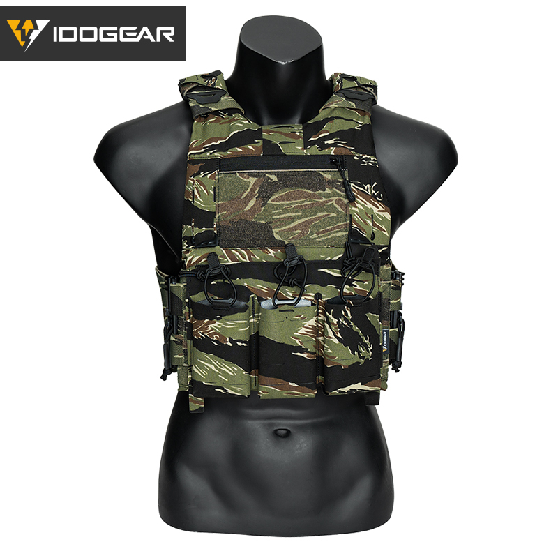 IDOGEAR Tactical 3.0 FCSK Vest Quick Release With KTAR Front Flap Triple Mag Pouch and Shoulder Cover 2Pcs Vest Set 3320-3Pack