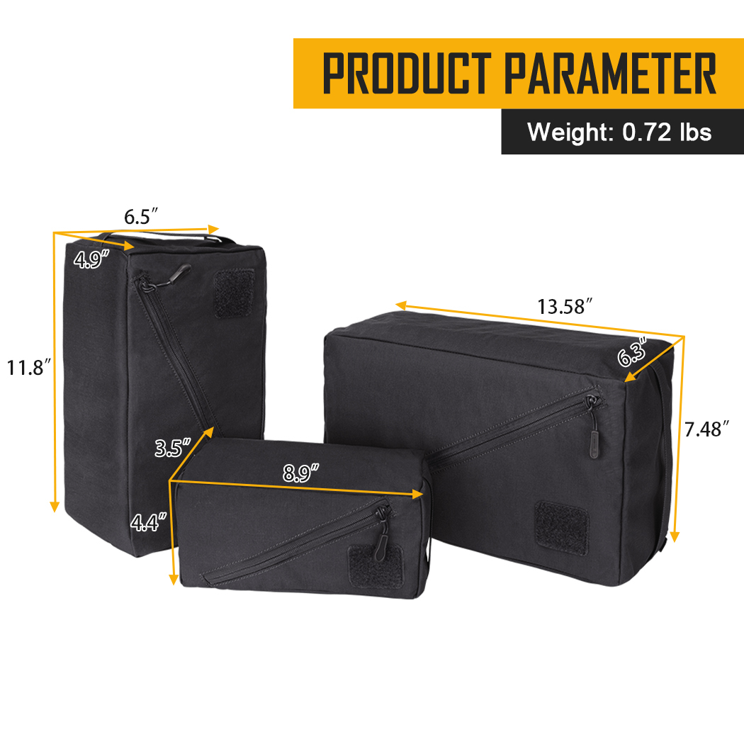 IDOGEAR Tactical Storage Bag Nylon 3PCS Packing Cubes Set 35101
