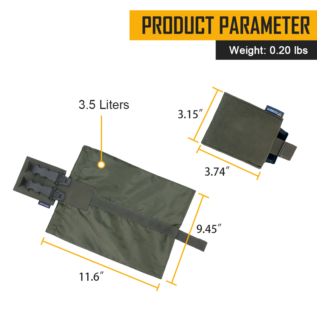 IDOGEAR Utility Foldable Recycling Mini Pouch MOLLE Roll-Up Outdoor Gear 35111