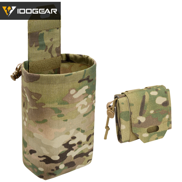 IDOGEAR Roll-Up Dump Pouch Foldable MOLLE Utility Storage Pouch for Outdoor Camping Hiking 35116