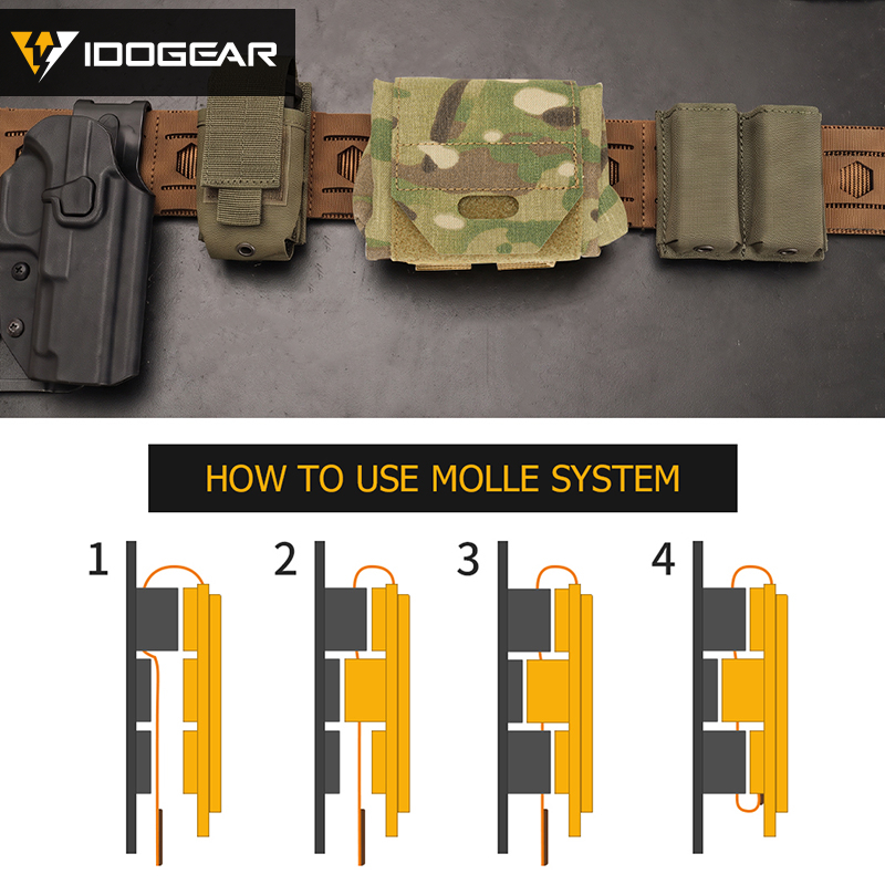 IDOGEAR Roll-Up Dump Pouch Foldable MOLLE Utility Storage Pouch for Outdoor Camping Hiking 35116