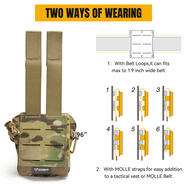 IDOGEAR Multi-Purpose Storage Pouch MOLLE Utility Carry Bag Quick Release for Outdoor Field Training 35118