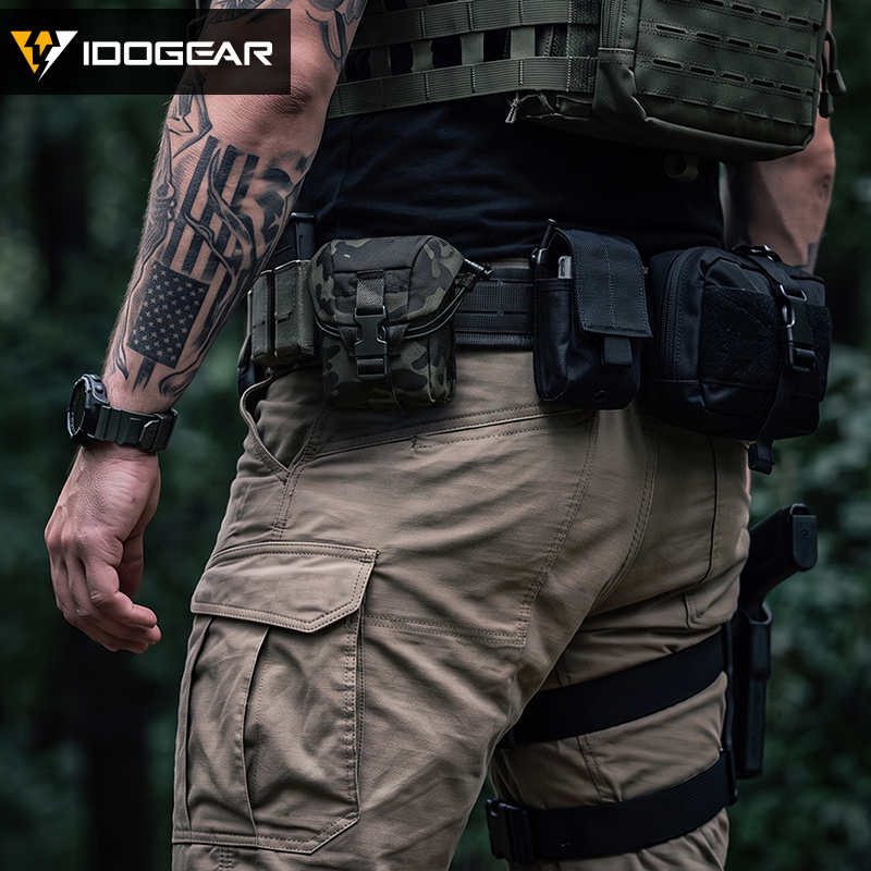IDOGEAR Multi-Purpose Storage Pouch MOLLE Utility Carry Bag Quick Release for Outdoor Field Training 35118