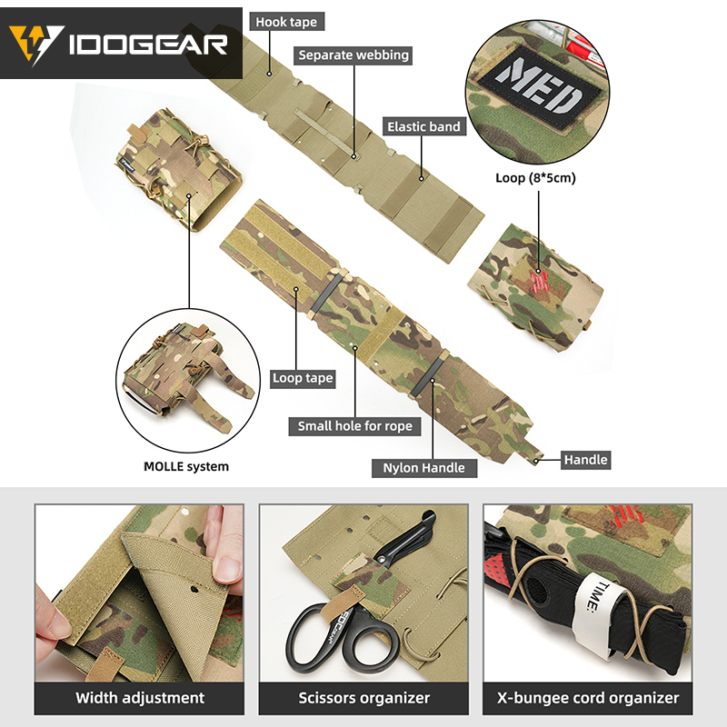 TOPTACPRO Medical Pouch Detachable Quick Release IFAK First Aid Kit Pouch MOLLE Emergency 35132