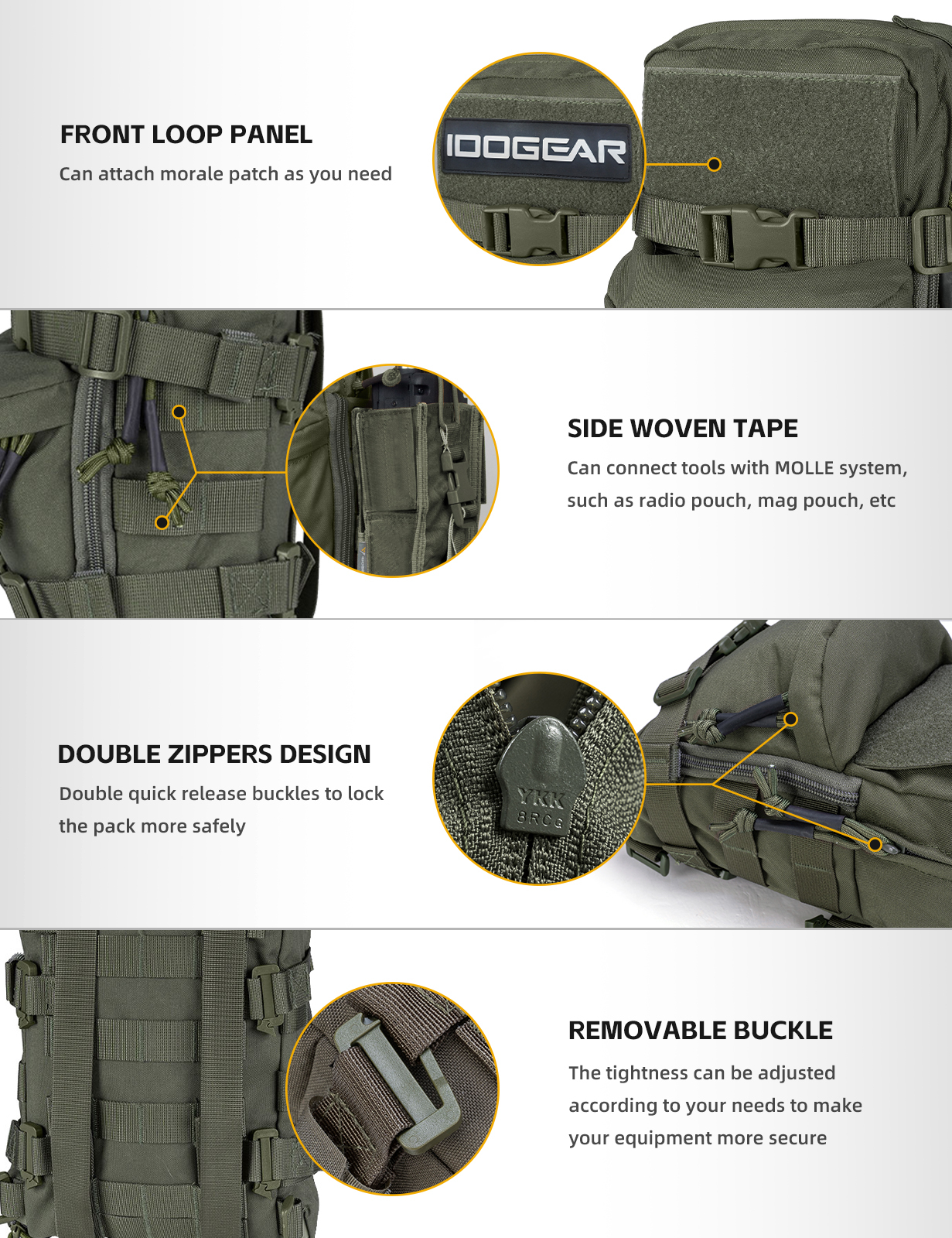 IDOGEAR Hydration Backpack Molle Pouch Mini Tactical Hydration pouch 3530