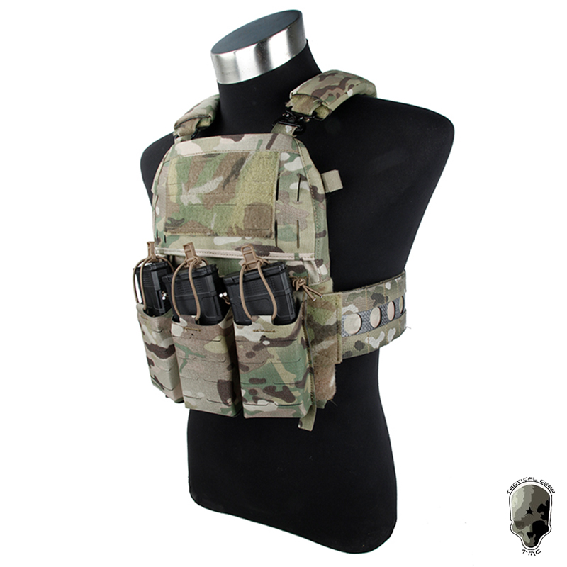 TMC FCV Five Airsoft Plate Carrier Tactical Vest w/ Mag Pouch 500D Nyl