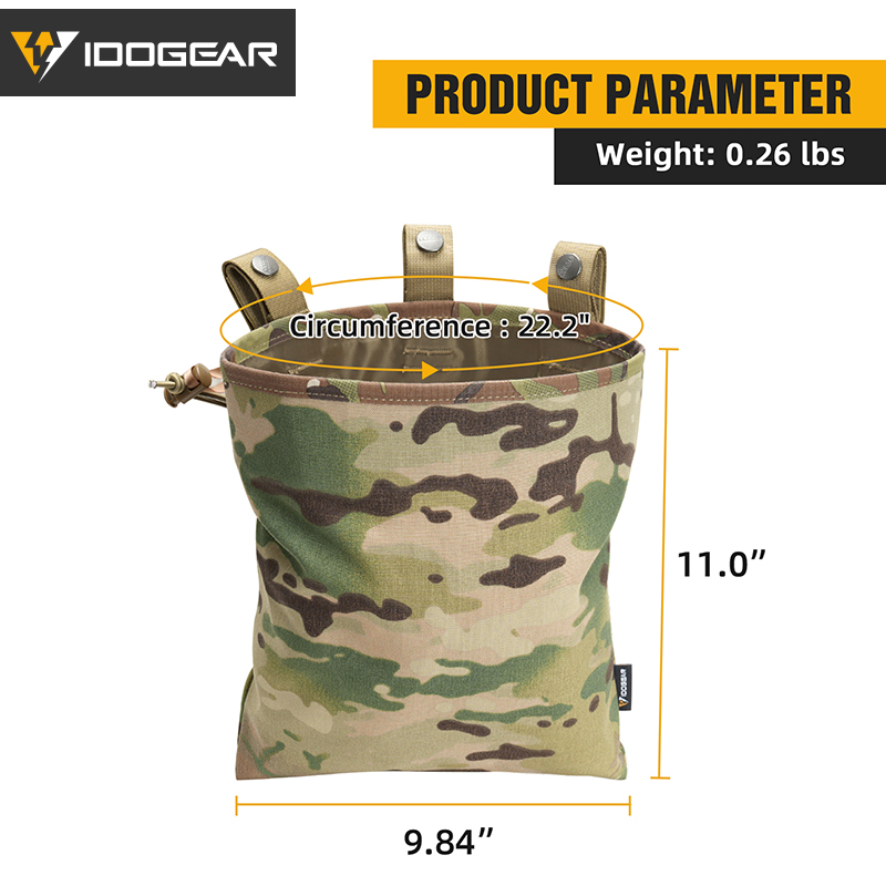 IDOGEAR MOLLE Dump Pouch Foldable Drawstring Storage Bag 3550