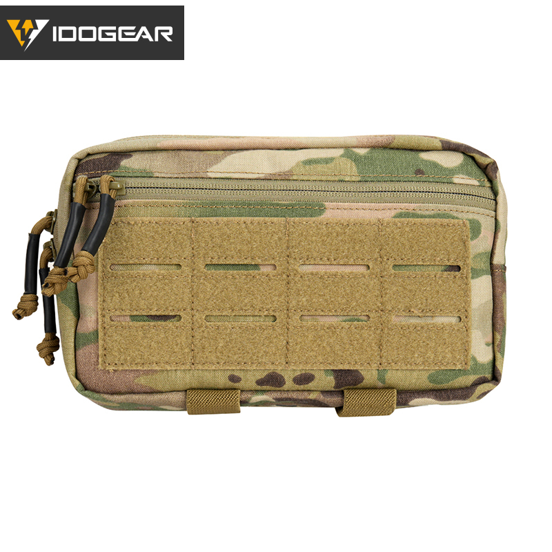 IDOGEAR MOLLE Admin Pouch 2-in-1 EDC Utility Pouch MOLLE Drop Pouch Laser Cut Hook&Loop Panel 3563