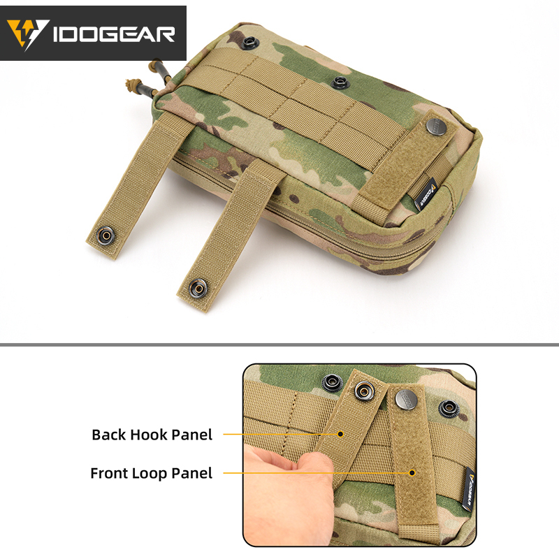IDOGEAR MOLLE Admin Pouch 2-in-1 EDC Utility Pouch MOLLE Drop Pouch Laser Cut Hook&Loop Panel 3563