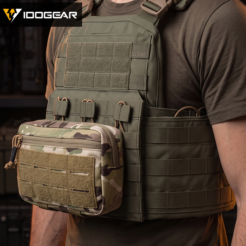 IDOGEAR MOLLE Admin Pouch 2-in-1 EDC Utility Pouch MOLLE Drop Pouch Laser Cut Hook&Loop Panel 3563