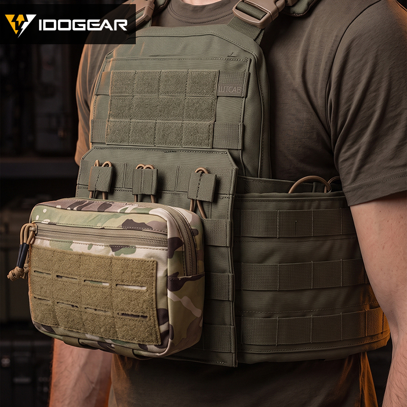 IDOGEAR MOLLE Admin Pouch 2-in-1 EDC Utility Pouch MOLLE Drop Pouch Laser Cut Hook&Loop Panel 3563