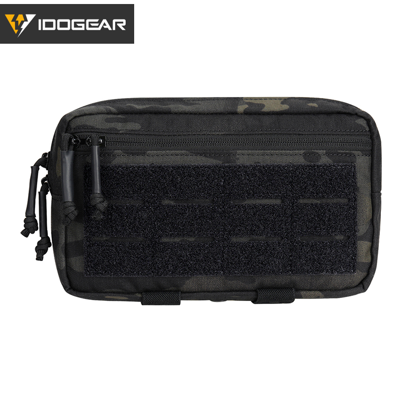 IDOGEAR MOLLE Admin Pouch 2-in-1 EDC Utility Pouch MOLLE Drop Pouch Laser Cut Hook&Loop Panel 3563