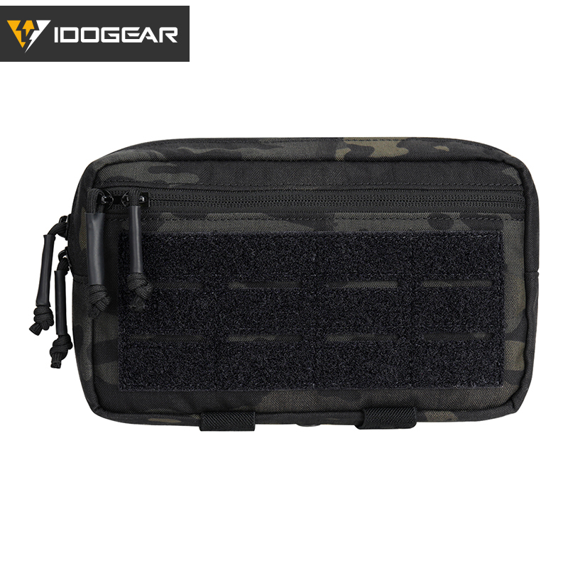IDOGEAR MOLLE Admin Pouch 2-in-1 EDC Utility Pouch MOLLE Drop Pouch Laser Cut Hook&Loop Panel 3563