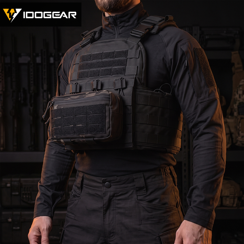 IDOGEAR MOLLE Admin Pouch 2-in-1 EDC Utility Pouch MOLLE Drop Pouch Laser Cut Hook&Loop Panel 3563