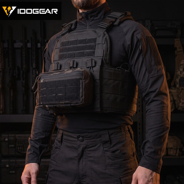 IDOGEAR MOLLE Admin Pouch 2-in-1 EDC Utility Pouch MOLLE Drop Pouch Laser Cut Hook&Loop Panel 3563