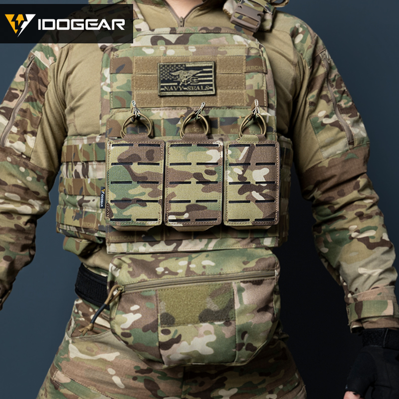 IDOGEAR Tactical LSR 556 Mag Pouch Single Mag Carrier MOLLE Pouch Laser Cut Tool Bags 3566