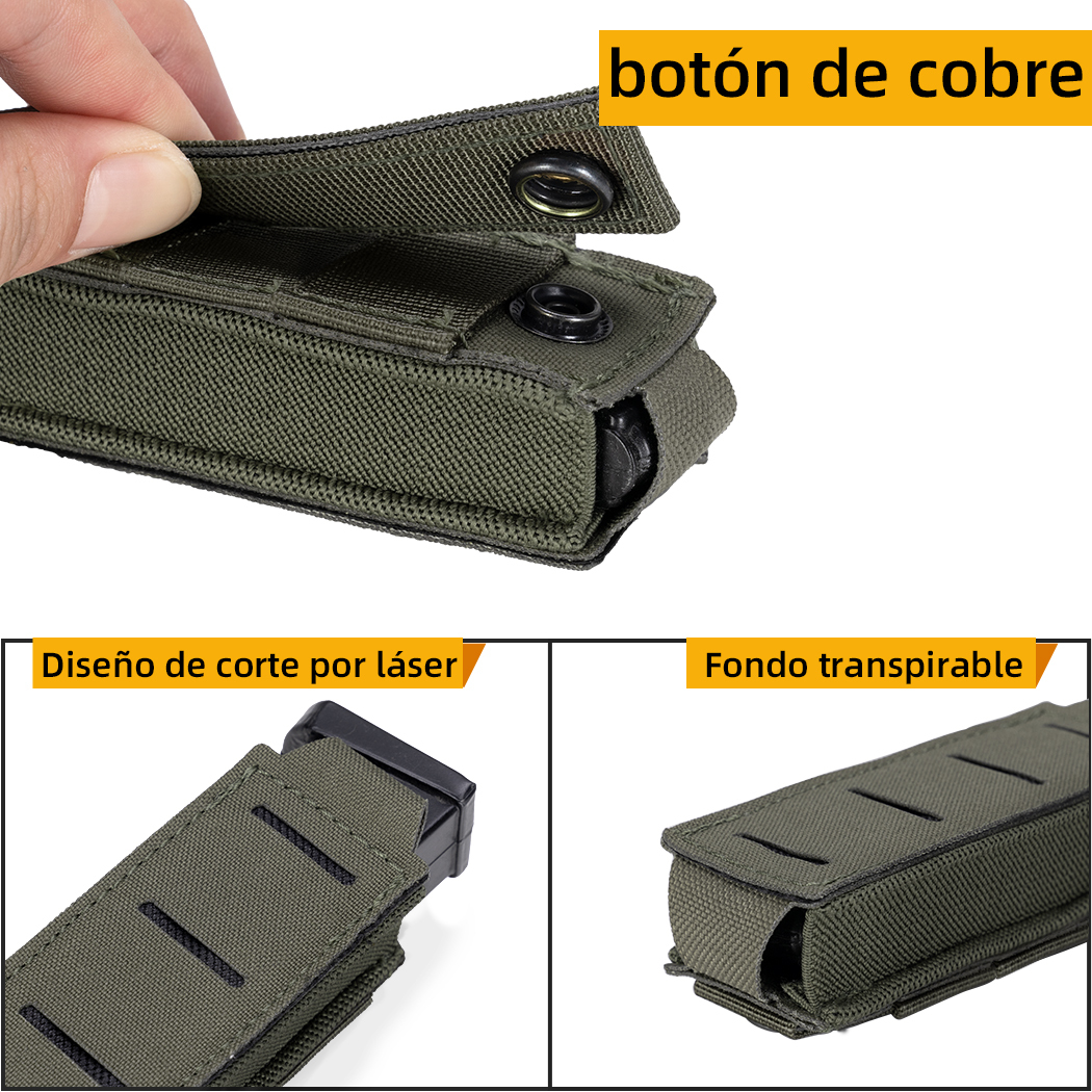IDOGEAR Tactical LSR 9mm Single Mag Pouch Mag Carrier MOLLE Pouch Laser Cut 3568