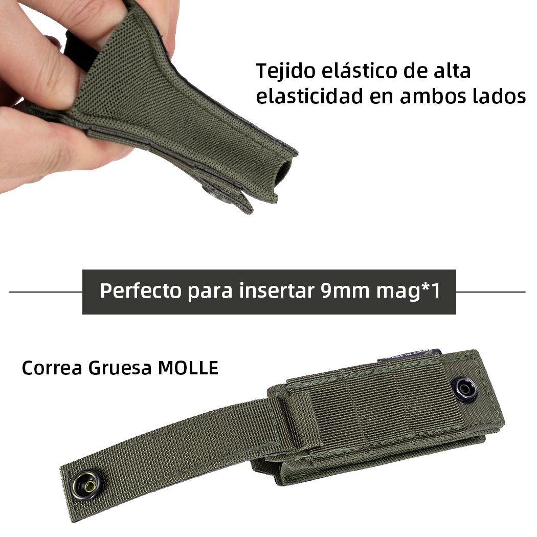 IDOGEAR Tactical LSR 9mm Single Mag Pouch Mag Carrier MOLLE Pouch Laser Cut 3568