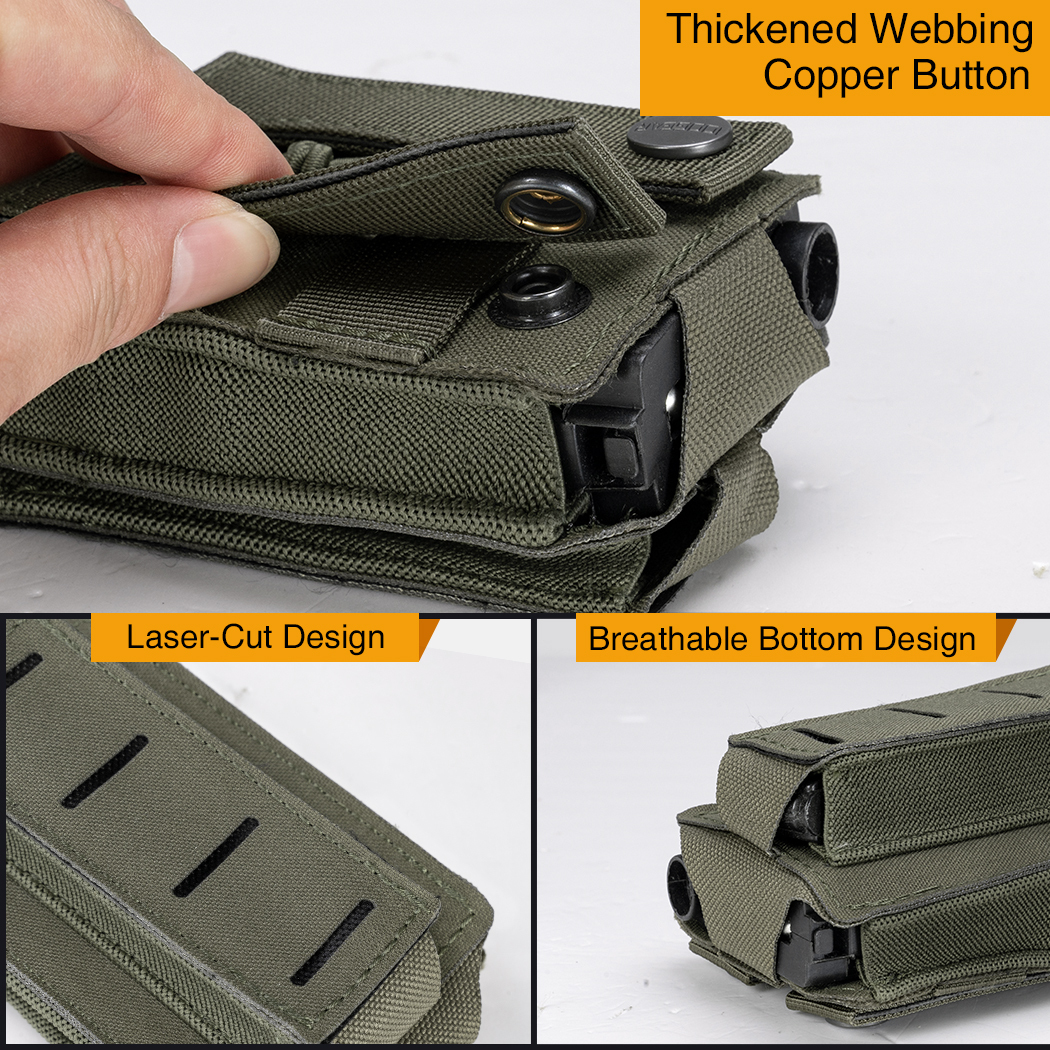 IDOGEAR Tactical LSR 9mm 5.56 Mag Pouch Double Mag Carrier MOLLE Pouch Laser Cut 3569