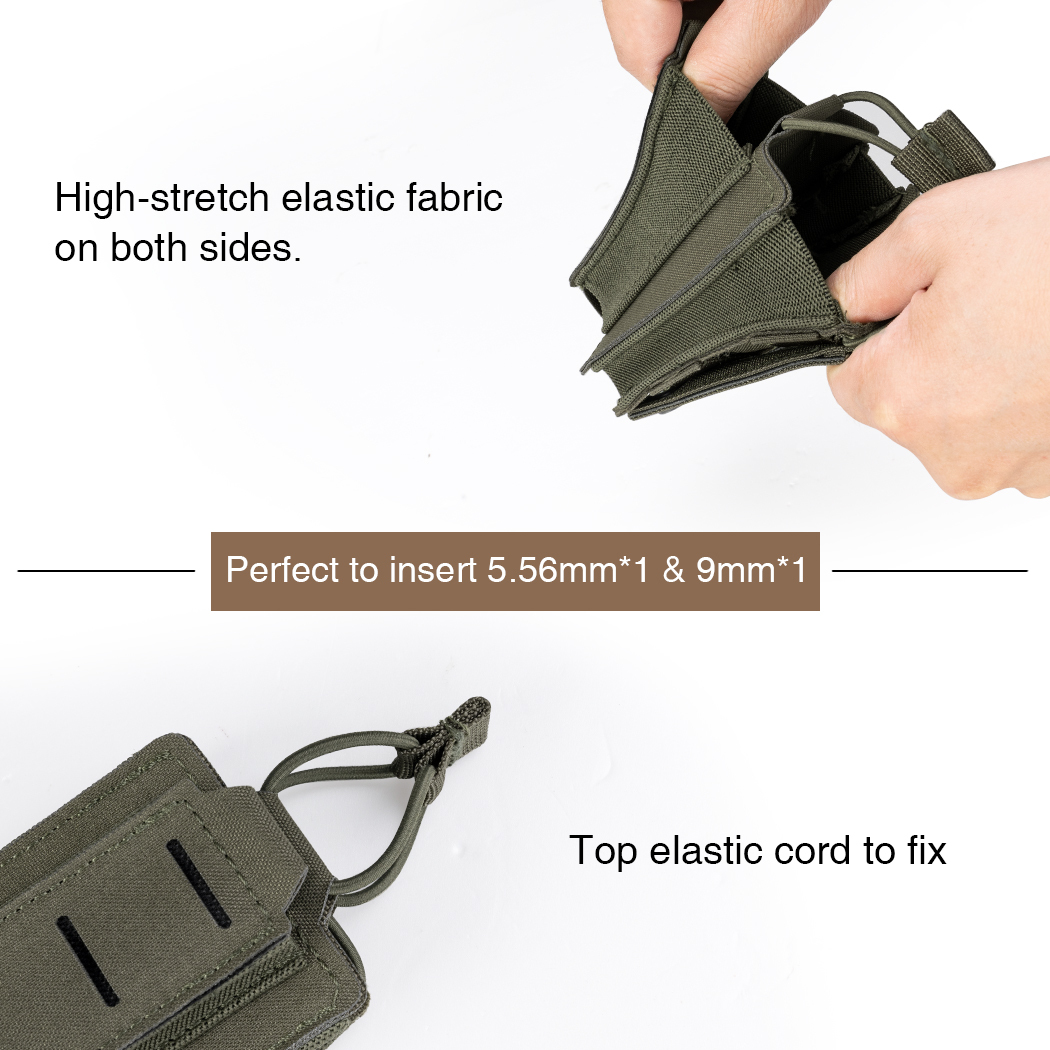 IDOGEAR Tactical LSR 9mm 5.56 Mag Pouch Double Mag Carrier MOLLE Pouch Laser Cut 3569