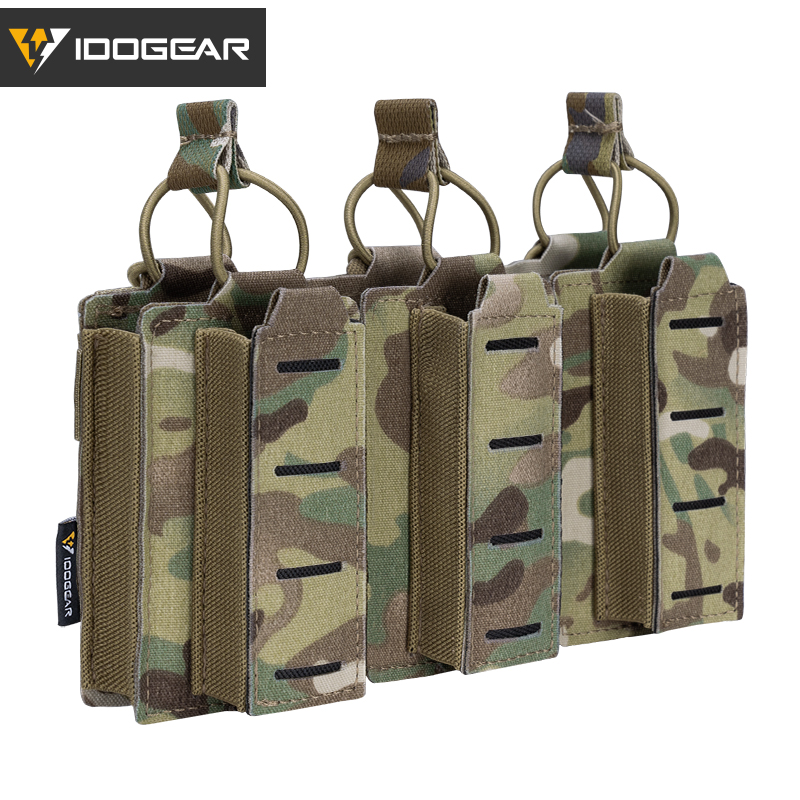 IDOGEAR Tactical LSR 9mm 556 Mag Pouch Triple Mag Carrier MOLLE