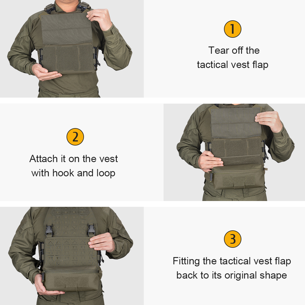 IDOGEAR Tactical Vest with Drop Pouch, Chest Pouch and Triple Mag Pouch Quick Release Laser Cut Combat Vest Set