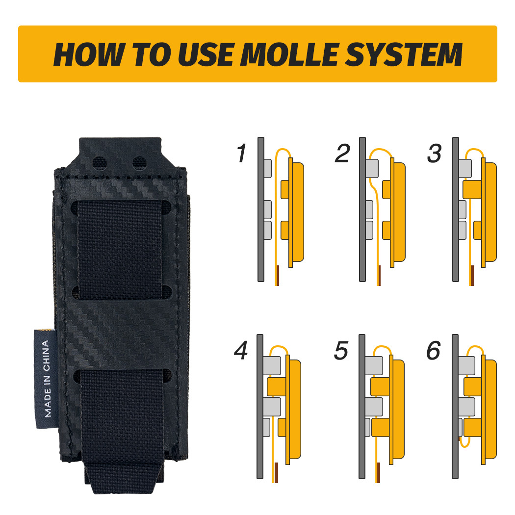 IDOGEAR Tactical Mag Pouch 9mm Single Magazine Carrier Carbon Fiber MOLLE Magazine Pouch 3589