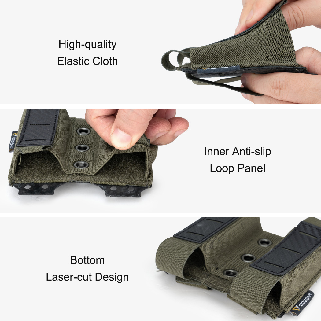 IDOGEAR Tactical Double Mag Pouch for 9mm Quick Draw Lightweight Magazine Carrier MOLLE Magazine Pouch 3590