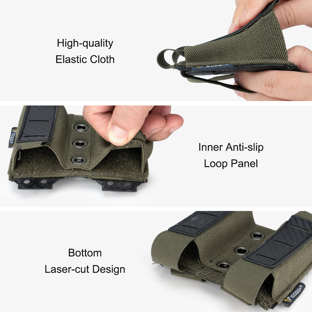 IDOGEAR Tactical Double Mag Pouch for 9mm Quick Draw Lightweight Magazine Carrier MOLLE Magazine Pouch 3590