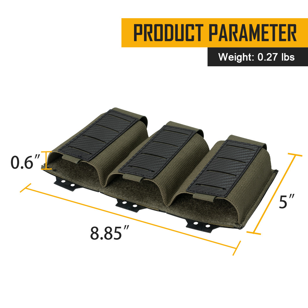 IDOGEAR Tactical 5.56 Triple Mag Pouch MOLLE System Anti-slip Interior Mag Carrier Carbon Fiber Magazine Pouch 3592