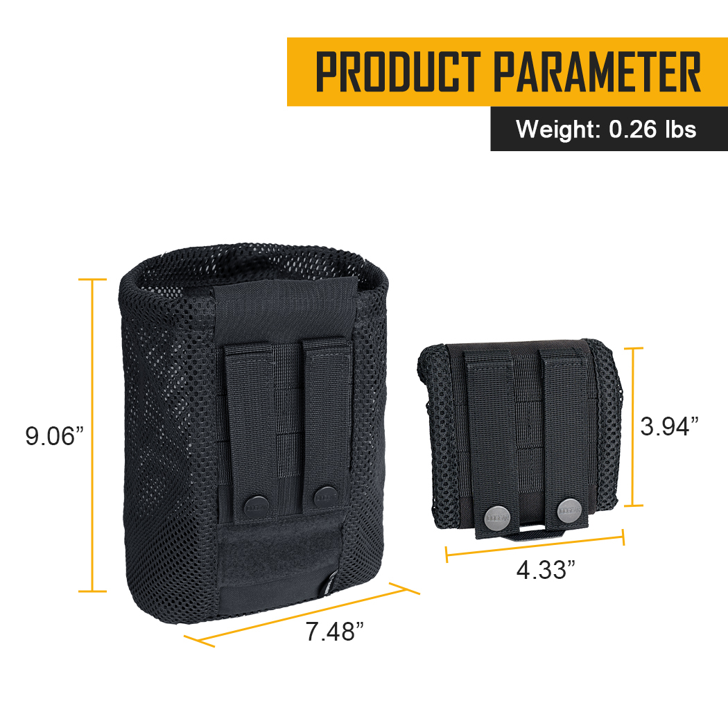 IDOGEAR Tactical MOLLE Mesh Dump Pouch Drop Pouch Foldable Mag Recycling Holder 3595